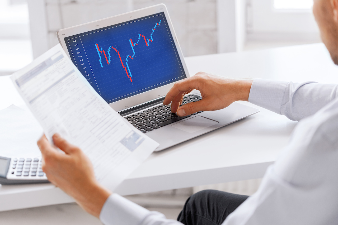 businessman working with forex chart in office